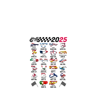 MOTOGP 25 CALENDAR alb model alb pe tricou