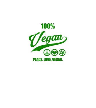 100% vegan model negru pe tricou