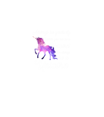 Always be UNICORN model alb pe tricou