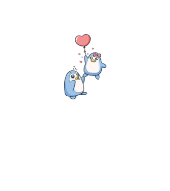 PINGUIN ÎNDRĂGOSTIT 4 model alb pe tricou