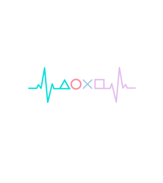 Playstation Symbols EKG model negru pe tricou