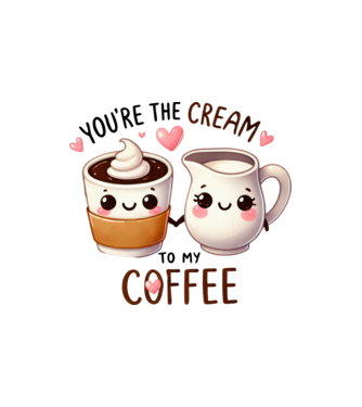 Cream to my Coffee model nisipiu pe tricou