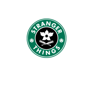 stranger things starbucks model gri pe tricou