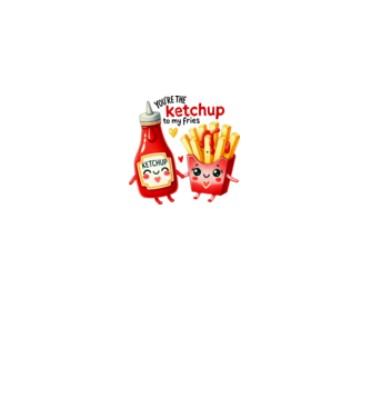 Ketchup to my Fries model alb pe tricou