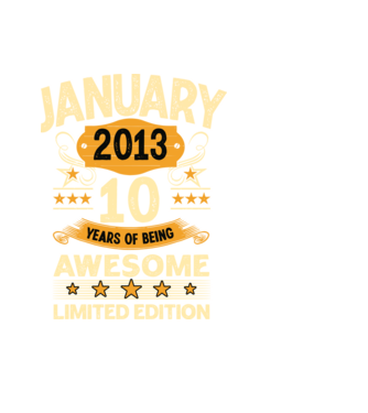 January 2013 10 years of being limited edition model negru pe tricou
