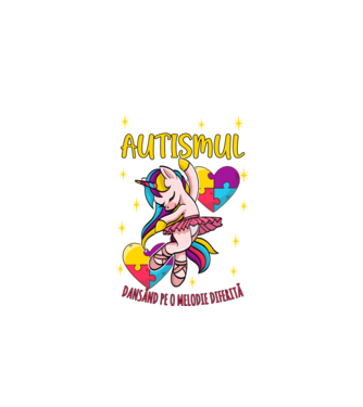 Autismul, dansând pe o melodie diferită model negru pe tricou