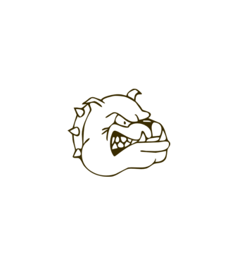 Bulldog model alb pe tricou