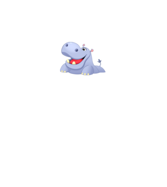 Cute Hippo model negru pe tricou