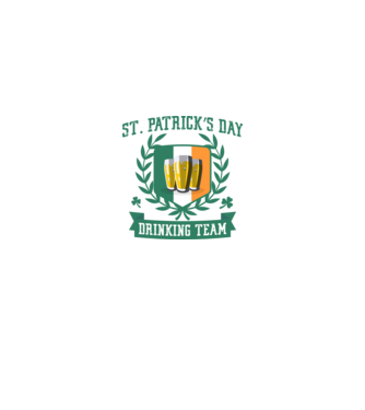 St Patrick Drinking team model alb pe tricou