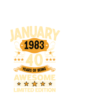 January 1983 40 years of being limited edition model alb pe tricou