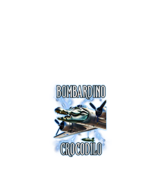 Bombardino Crocodilo model negru pe tricou