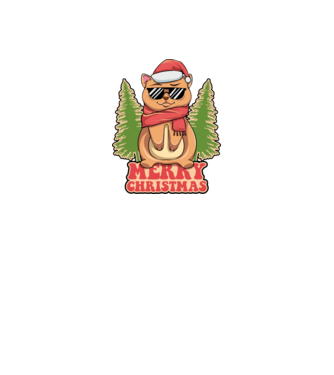 Merry christmas cat model negru pe tricou