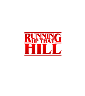 running up that hill model negru pe tricou