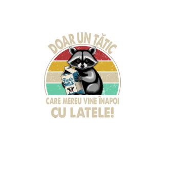 Retro Apa aki visszajött a tejjel RO model negru pe tricou