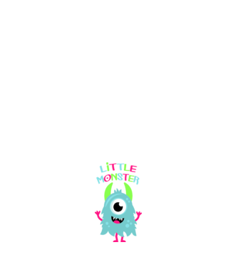 Little monster model alb pe tricou