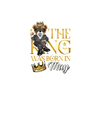 The king was born int MAY model negru pe tricou
