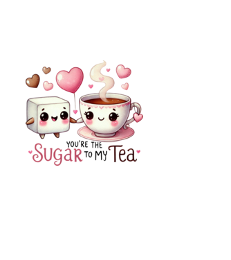 Sugar to my Tea model albastru deschis pe tricou