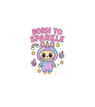Born to sparkle model negru pe tricou