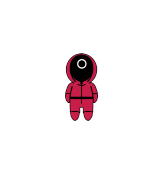 squid game figure model negru pe tricou