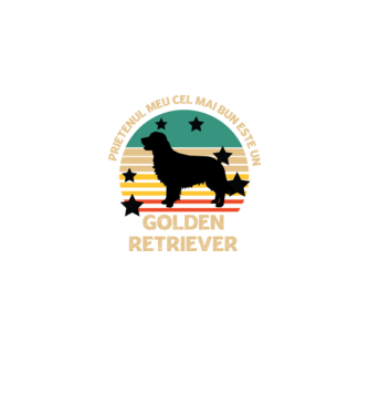 Prietenul meu cel mai bun este un golden retriever model negru pe tricou