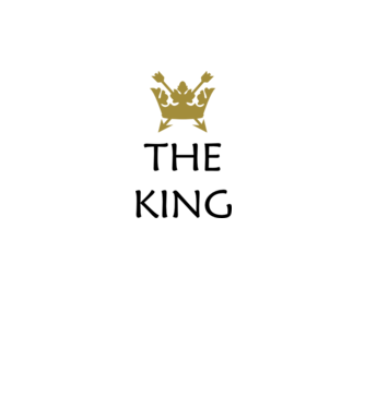 The King model alb pe tricou
