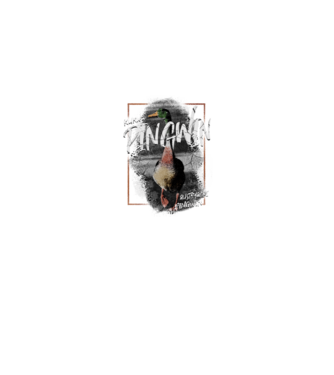 Kurwa pingwin model albastru jeanși pe tricou
