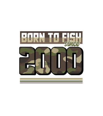 Born to fish since 2000 model alb pe tricou