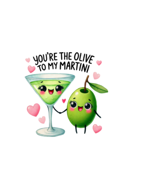 Olive to my Martini model alb pe tricou