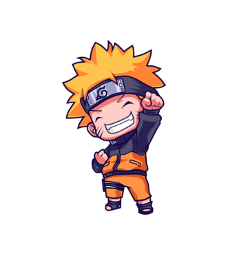 NARUTO model alb pe tricou