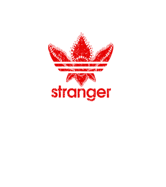 stranger logo red model negru pe tricou