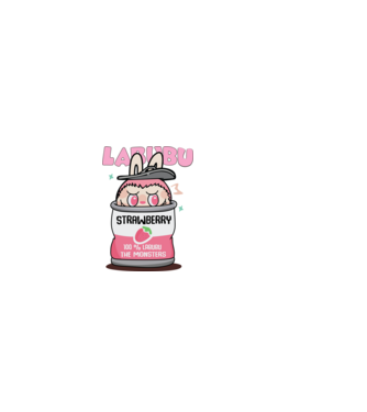 Strawberry Labubu model alb pe tricou