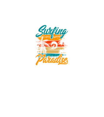 Surfing Paradise model negru pe tricou