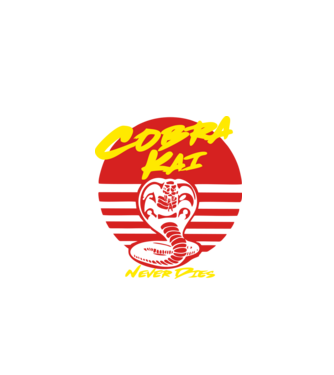 cobra kai sunset logo model negru pe tricou