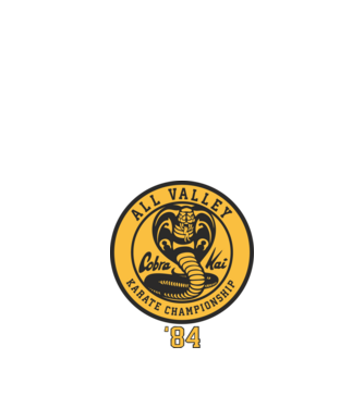 all valley karate cobra kai model negru pe tricou