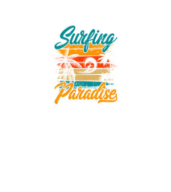 Surfing Paradise model negru pe tricou