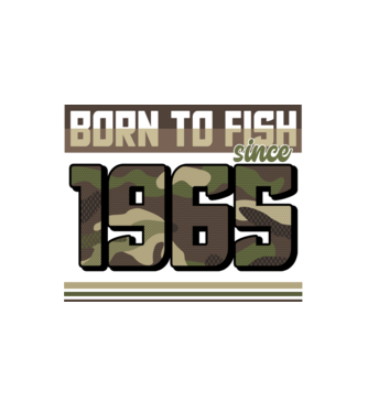 Born to fish since 1965 model alb pe tricou