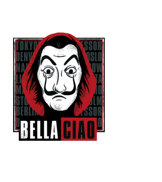 bella ciao dali model negru pe tricou