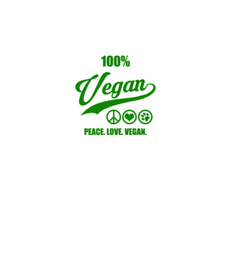 100% vegan model negru pe tricou