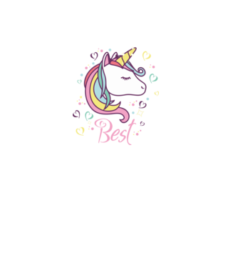 Unicorn Best model negru pe tricou