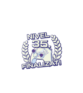 Nivel 35 finalizat! model negru pe tricou