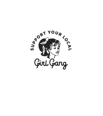 Support your local girl gang pe fond alb -01 model alb pe tricou