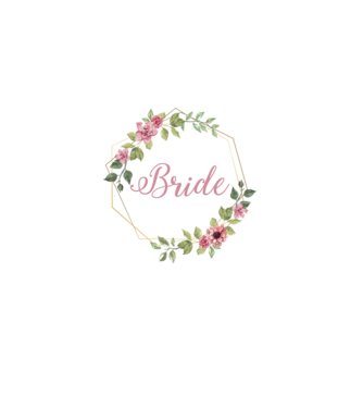 BRIDE pink floral model alb pe tricou