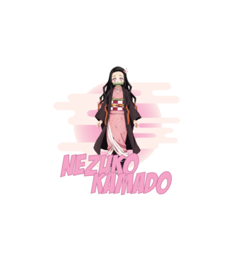 Demon Slayer  Nezuko model alb pe tricou