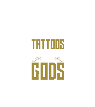 A man without tattoos is invisible to the gods model negru pe tricou