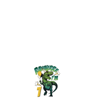 'Birthday Dinosaur rawww i''m 1' model negru pe tricou
