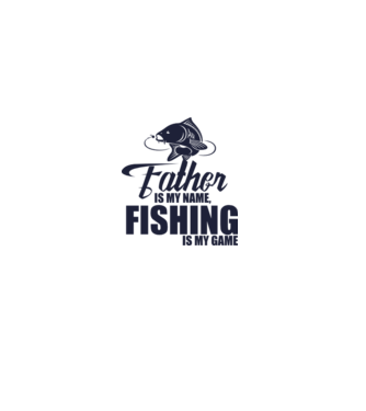 Father is my name, fishing is my game model alb pe tricou