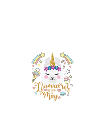 Llamacorns are born in May model alb pe tricou