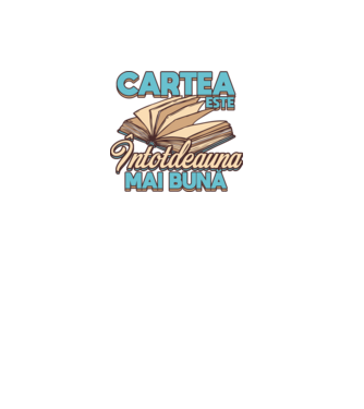 Cartea este ÎNTOTDEAUNA mai bună D7556260-01 model negru pe tricou