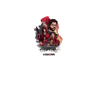 la casa de papel poster theme model alb pe tricou