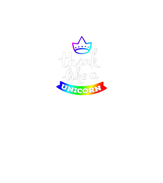 I think like a UNICORN model negru pe tricou